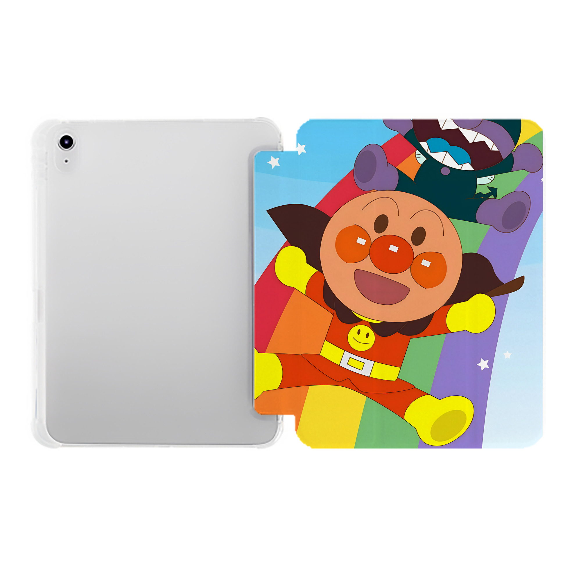 （画像用） アンパンマン Anpanman IPad ケース ペン収納付き 三つ折りスタンド PUレザー×シリコン 対応機種9.5/10.5/10.9インチ